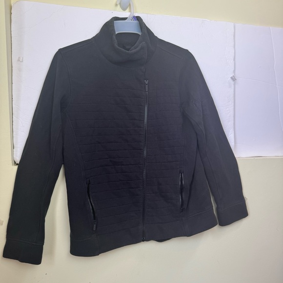 Lululemon Fleece Be True Jacket Cotton Fleece Zipper Quilted Pockets Top Snaps - Picture 4 of 15